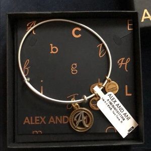 Alex and Ani Initial A Two Tone Charm Bracelet